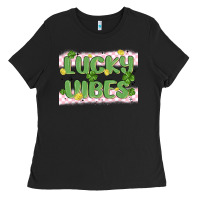 Black lucky vibes Ladies Tee - MaliasSmallBusiness