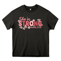 Asphalt she is strong proverbs 31 25 Heavy Core Tee - MaliasSmallBusiness
