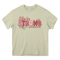Mossy she is strong proverbs 31 25 Heavy Core Tee - MaliasSmallBusiness