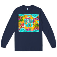Navy summer Long Sleeve Tee - NancyCooperArtShop