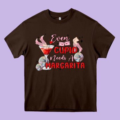 Even Cupid Need A Margarita Heavy Core Tee Designed By Maliassmallbusiness