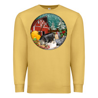 Antique Gold Christmas On The Farm Premium Sweatshirt - FaDigitalArtStudio