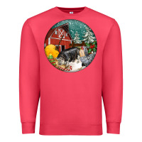Cardinal Christmas On The Farm Premium Sweatshirt - FaDigitalArtStudio