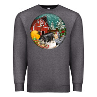Charcoal Heather Christmas On The Farm Premium Sweatshirt - FaDigitalArtStudio