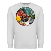 Dove Grey Christmas On The Farm Premium Sweatshirt - FaDigitalArtStudio
