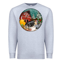 Heather Grey Christmas On The Farm Premium Sweatshirt - FaDigitalArtStudio