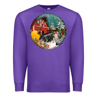 Purple Christmas On The Farm Premium Sweatshirt - FaDigitalArtStudio