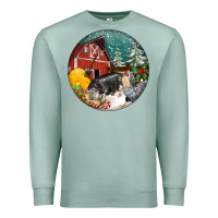 Seafoam Christmas On The Farm Premium Sweatshirt - FaDigitalArtStudio