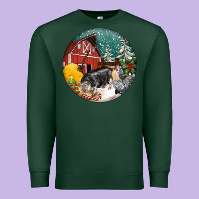 Christmas On The Farm Premium Sweatshirt Designed By Fadigitalartstudio