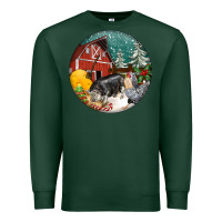 Sports Green Christmas On The Farm Premium Sweatshirt - FaDigitalArtStudio