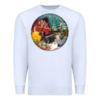 White Christmas On The Farm Premium Sweatshirt - FaDigitalArtStudio