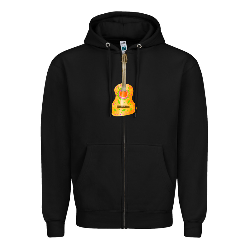 Mexican Vihuela Fa Element 1 Zipper Hoodie by FaDigitalArtStudio | Teevron