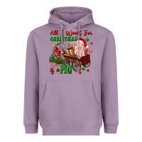 Lavender all i want for christmas is a pig Heavyweight Hoodie - FaDigitalArtStudio