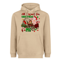 Mushroom all i want for christmas is a pig Heavyweight Hoodie - FaDigitalArtStudio