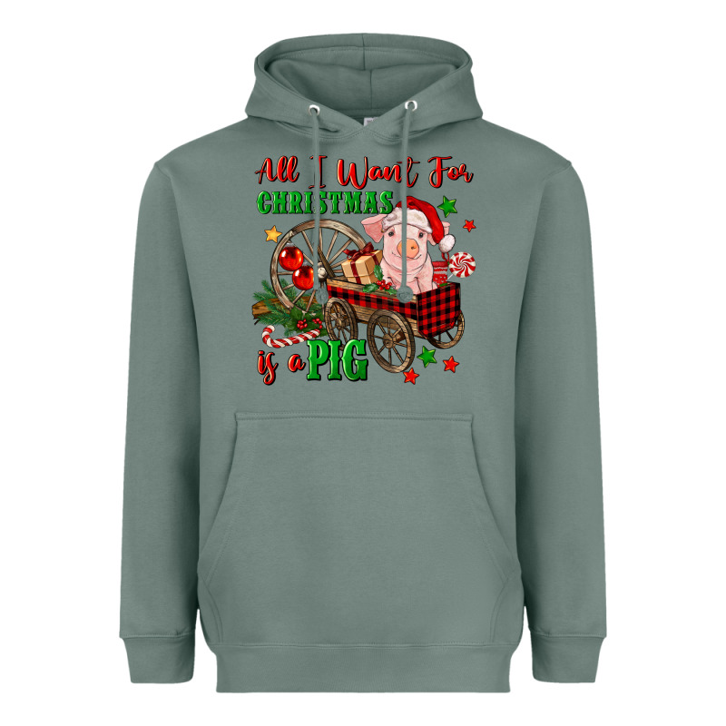 All I Want For Christmas Is A Pig Heavyweight Hoodie by FaDigitalArtStudio | Teevron