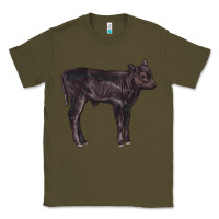 Army Green Black Angus Calf Illustrations Classic Tee - LillyAllenDesigns