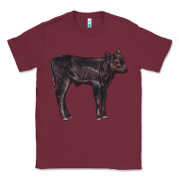 Burgundy Black Angus Calf Illustrations Classic Tee - LillyAllenDesigns