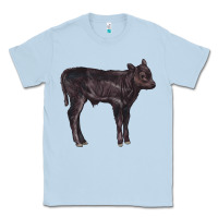 Dusty Blue Black Angus Calf Illustrations Classic Tee - LillyAllenDesigns