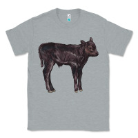 Heather Grey Black Angus Calf Illustrations Classic Tee - LillyAllenDesigns