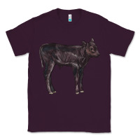 Plum Black Angus Calf Illustrations Classic Tee - LillyAllenDesigns