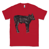 Red Black Angus Calf Illustrations Classic Tee - LillyAllenDesigns