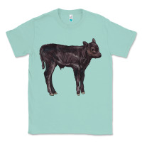 Seafoam Black Angus Calf Illustrations Classic Tee - LillyAllenDesigns