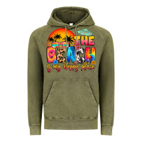 Vintage Olive the beach is my happy place Vintage Hoodie - Artiststas