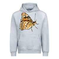 Heather Grey Painted Lady Butterfly Urban Hoodie - LillyAllenDesigns
