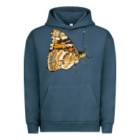 Pigment Midnight Navy Painted Lady Butterfly Urban Hoodie - LillyAllenDesigns