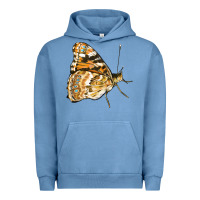 Pigment Pebble Blue Painted Lady Butterfly Urban Hoodie - LillyAllenDesigns
