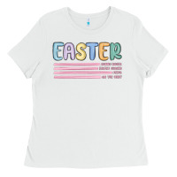 White easter  Bunny Kısses Ladies Tee - MaliasSmallBusiness