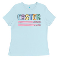 Baby Blue easter  Bunny Kısses Ladies Tee - MaliasSmallBusiness