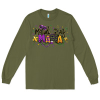 Army Green mardi gras mama Long Sleeve Tee - texasbilliewilder