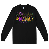 Black mardi gras mama Long Sleeve Tee - texasbilliewilder
