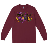 Burgundy mardi gras mama Long Sleeve Tee - texasbilliewilder