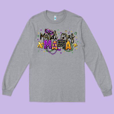 Mardi Gras Mama Long Sleeve Tee Designed By Texasbilliewilder