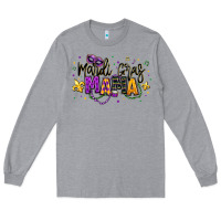 Heather Grey mardi gras mama Long Sleeve Tee - texasbilliewilder