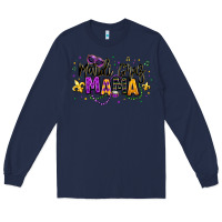 Navy mardi gras mama Long Sleeve Tee - texasbilliewilder