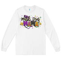 White mardi gras mama Long Sleeve Tee - texasbilliewilder