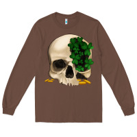 Chestnut St patrick's day Skull with clovers Long Sleeve Tee - Jasminsmagicworld