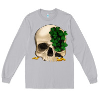 Moon Dust St patrick's day Skull with clovers Long Sleeve Tee - Jasminsmagicworld