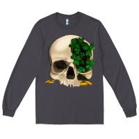 Smoke St patrick's day Skull with clovers Long Sleeve Tee - Jasminsmagicworld
