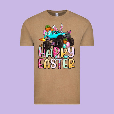 Monster Truck Happy Easter Vintage Tee Designed By Artiststas