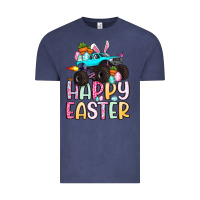 Vintage Denim monster truck happy easter Vintage Tee - Artiststas