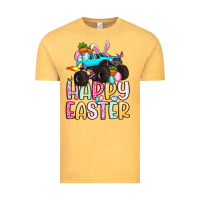Vintage Mustard monster truck happy easter Vintage Tee - Artiststas