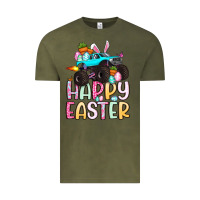 Vintage Olive monster truck happy easter Vintage Tee - Artiststas