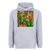 Heather Grey st patricks  cow with candy Heavyweight Hoodie - FaDigitalArtStudio