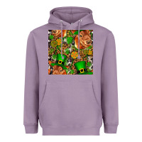 Lavender st patricks  cow with candy Heavyweight Hoodie - FaDigitalArtStudio