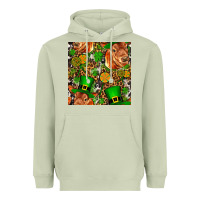 Matcha st patricks  cow with candy Heavyweight Hoodie - FaDigitalArtStudio