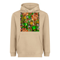 Mushroom st patricks  cow with candy Heavyweight Hoodie - FaDigitalArtStudio